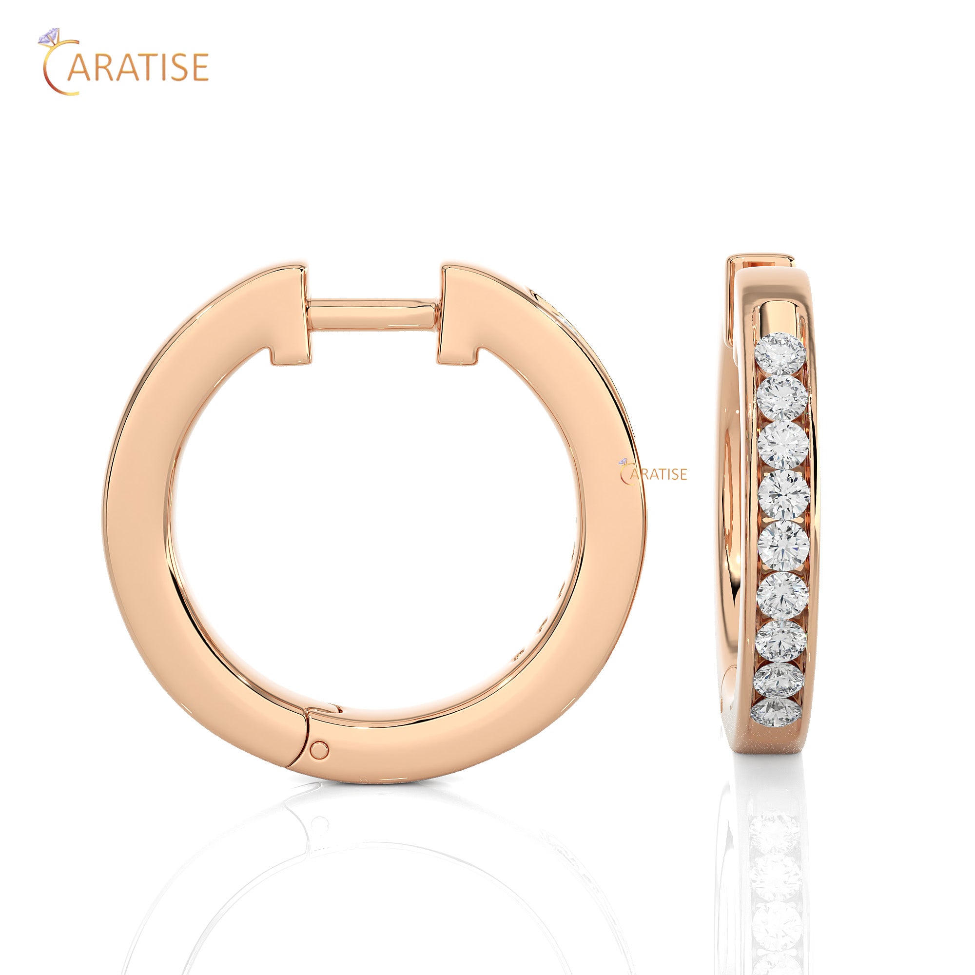 0.52 TDW Round Cut Moissanite Diamond Hoop Earring 925 Silver