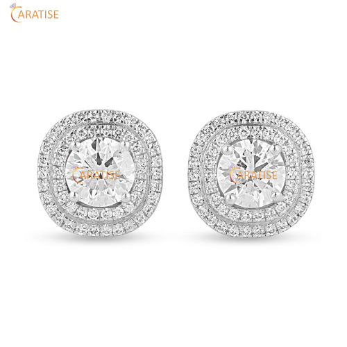 8.17 TDW Round Cut Diamond Pendant and Earring 925 Silver