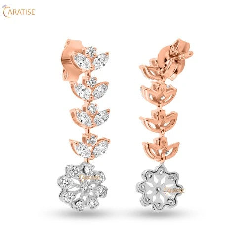 6.62 TDW Round & Marquise Cut Diamond Necklace 925 Silver