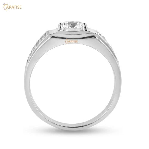 1.37 TDW Round Cut Diamond Engagement Ring 925 Silver
