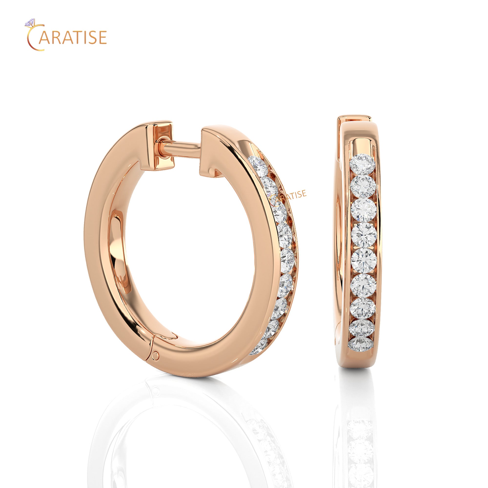 0.52 TDW Round Cut Moissanite Diamond Hoop Earring 925 Silver