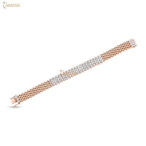 11.30 TDW Round Cut Diamond Charm Bracelet 925 Silver