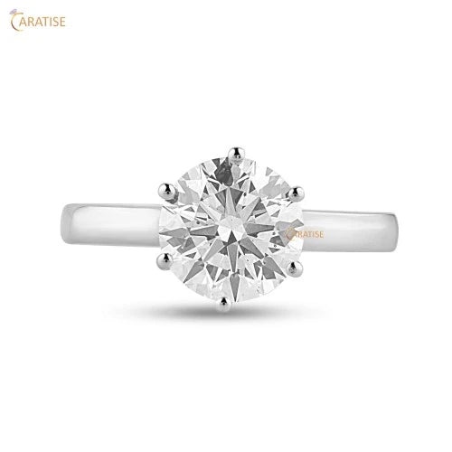 2.00 TDW Round Cut Diamond 925 Silver