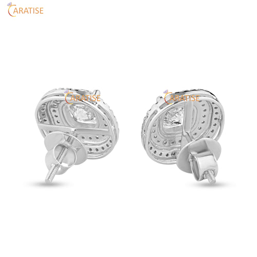 8.17 TDW Round Cut Diamond Pendant and Earring 925 Silver