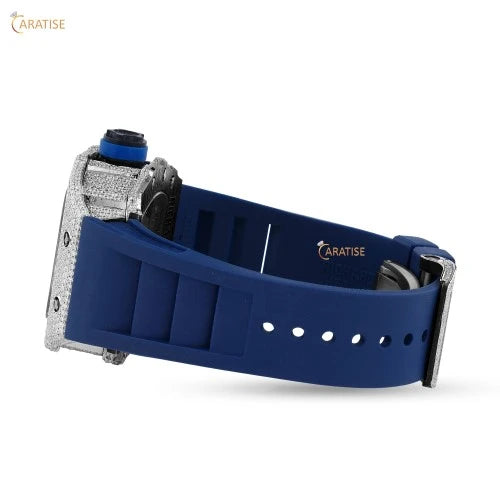 12.15 TDW Round Cut Diamond Watch | Moissanite Diamond Watch | Engagement Watch For Him | Luxury Wrist Watch