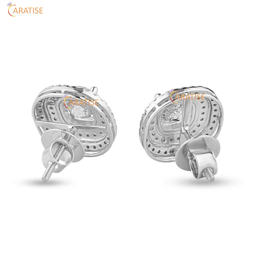 8.17 TDW Round Cut Diamond Pendant and Earring 925 Silver