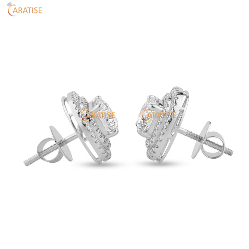 8.17 TDW Round Cut Diamond Pendant and Earring 925 Silver