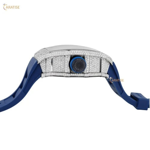 12.15 TDW Round Cut Diamond Watch | Moissanite Diamond Watch | Engagement Watch For Him | Luxury Wrist Watch