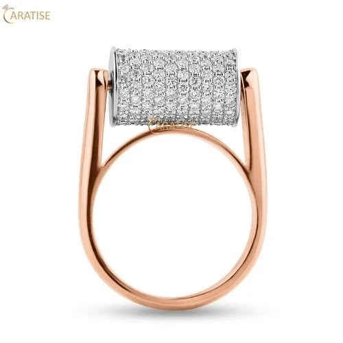 1.25 TDW Round Cut Diamond Engagement Ring 925 Silver