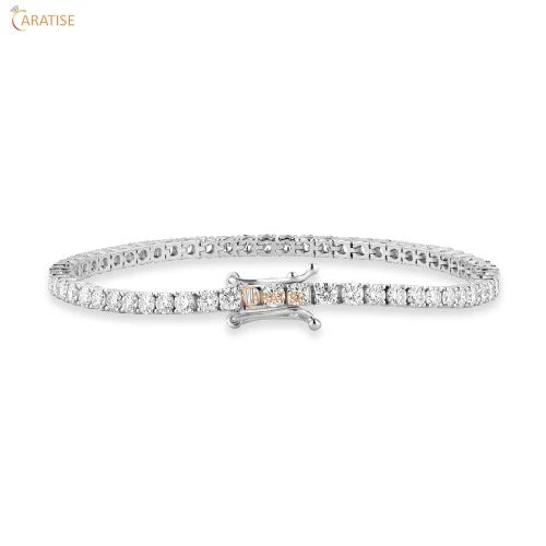 1.90 TDW Round Cut Diamond Tennis Bracelet 925 Silver