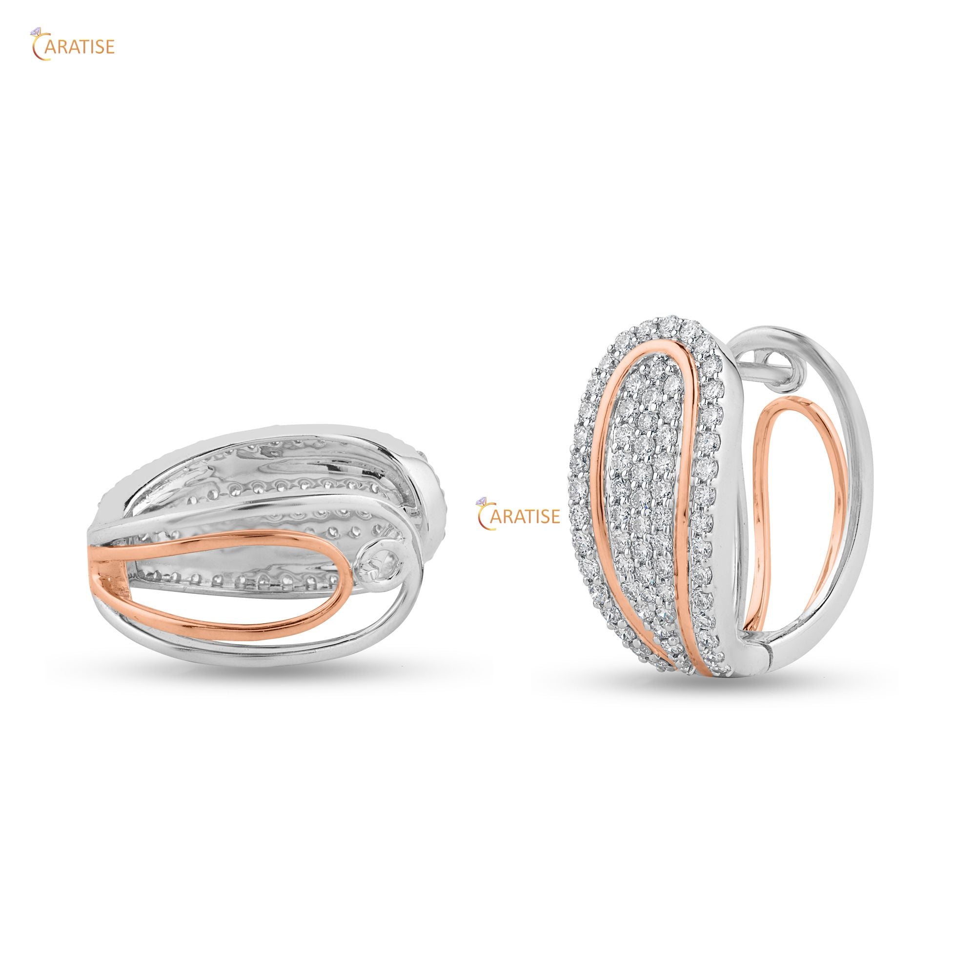 0.72 TDW Round Cut Diamond Earring 925 Silver