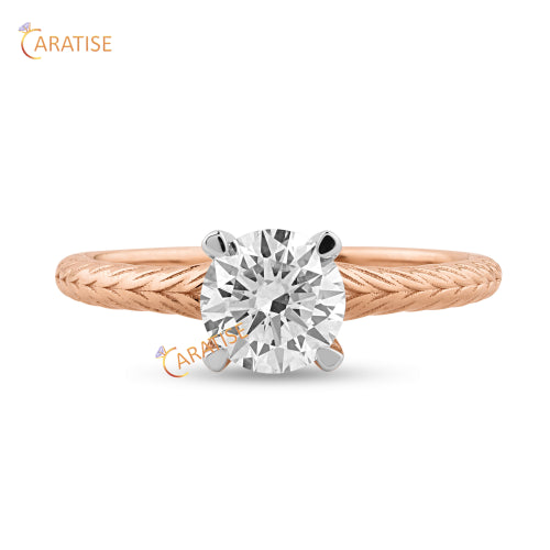 0.93 TDW Round Cut Women's Moissanite Diamond Solitaire Ring 925 Silver