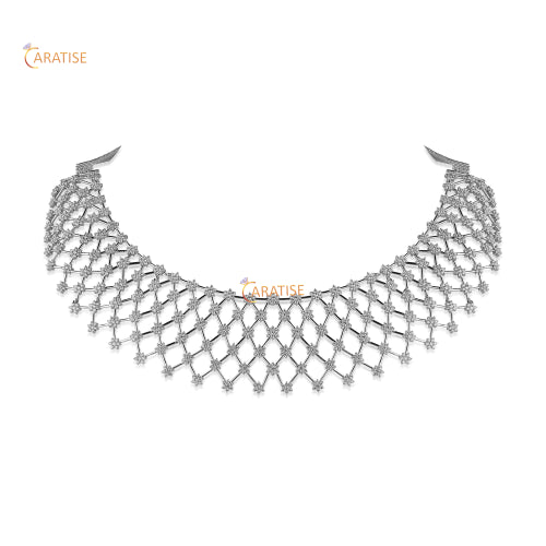 10.55 TDW Round Cut Diamond Necklace 925 Silver  Moissanite Diamond