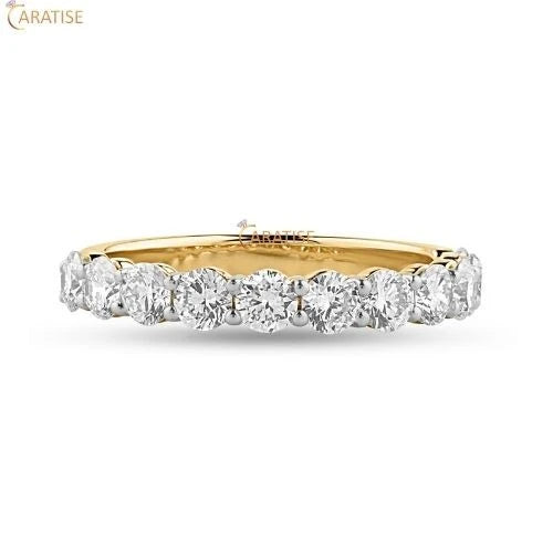 0.90 TDW Round Cut Diamond Eternity Band Ring 925 Silver