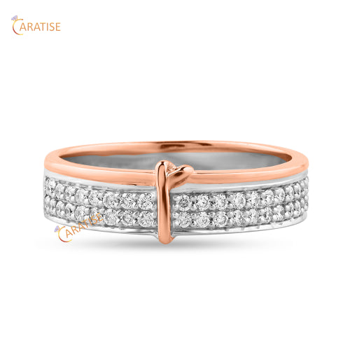 0.26 TDW Round Cut Moissanite Diamond Band Ring 925 Silver