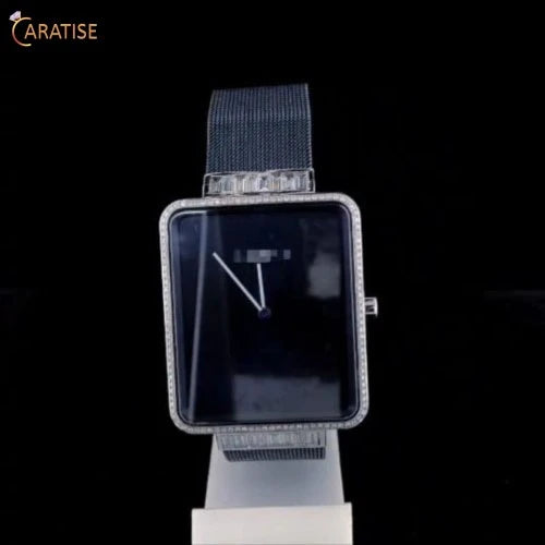 2.31 TDW Round and Baguette Cut Diamond | Exquisite Moissanite Diamond | Classic Diamond watch For Him | EF-VS Color