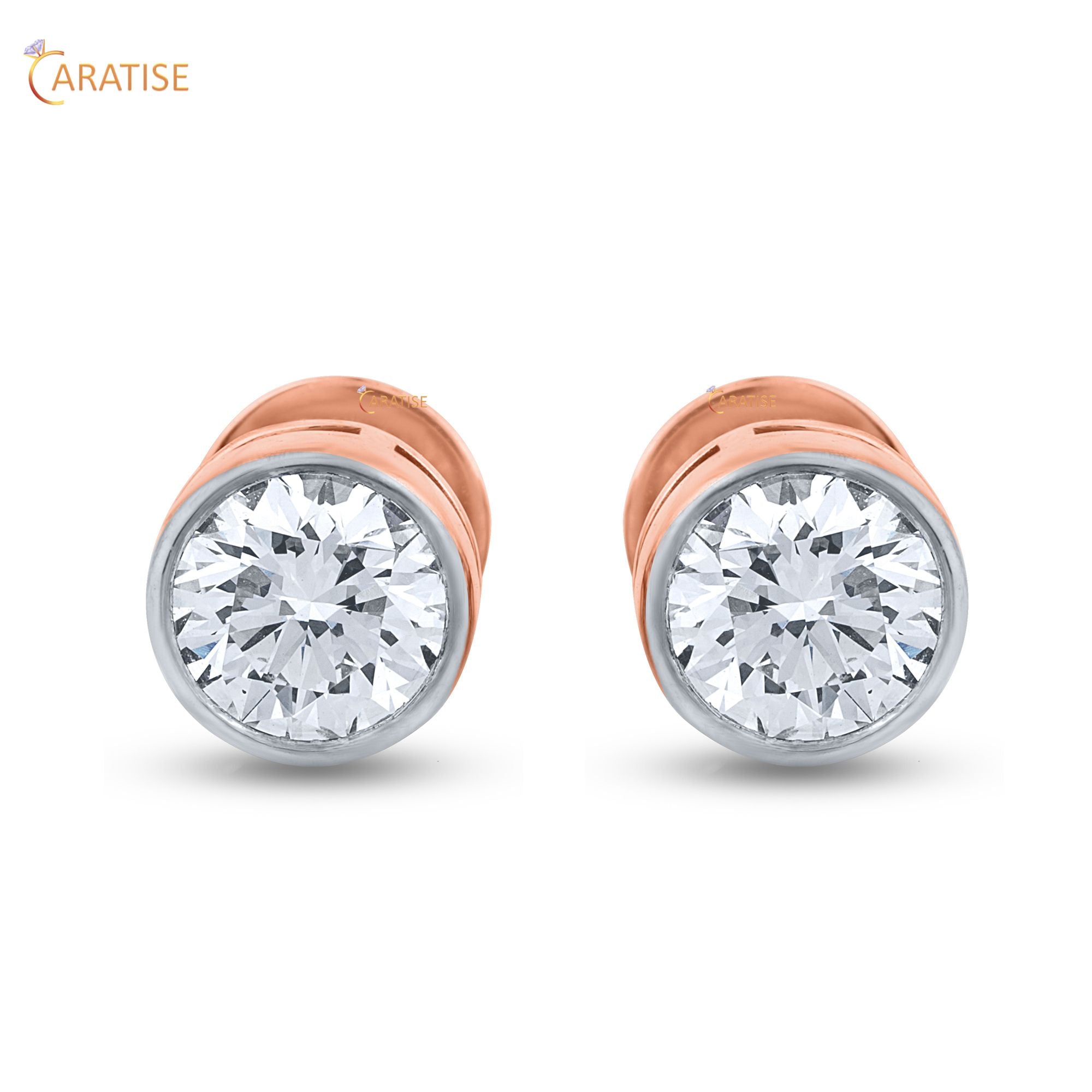 1.08 TDW Round Cut Moissanite Diamond Stud Earring 925 Silver