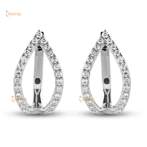 0.55 TDW Round Cut Diamond Earring 925 Silver