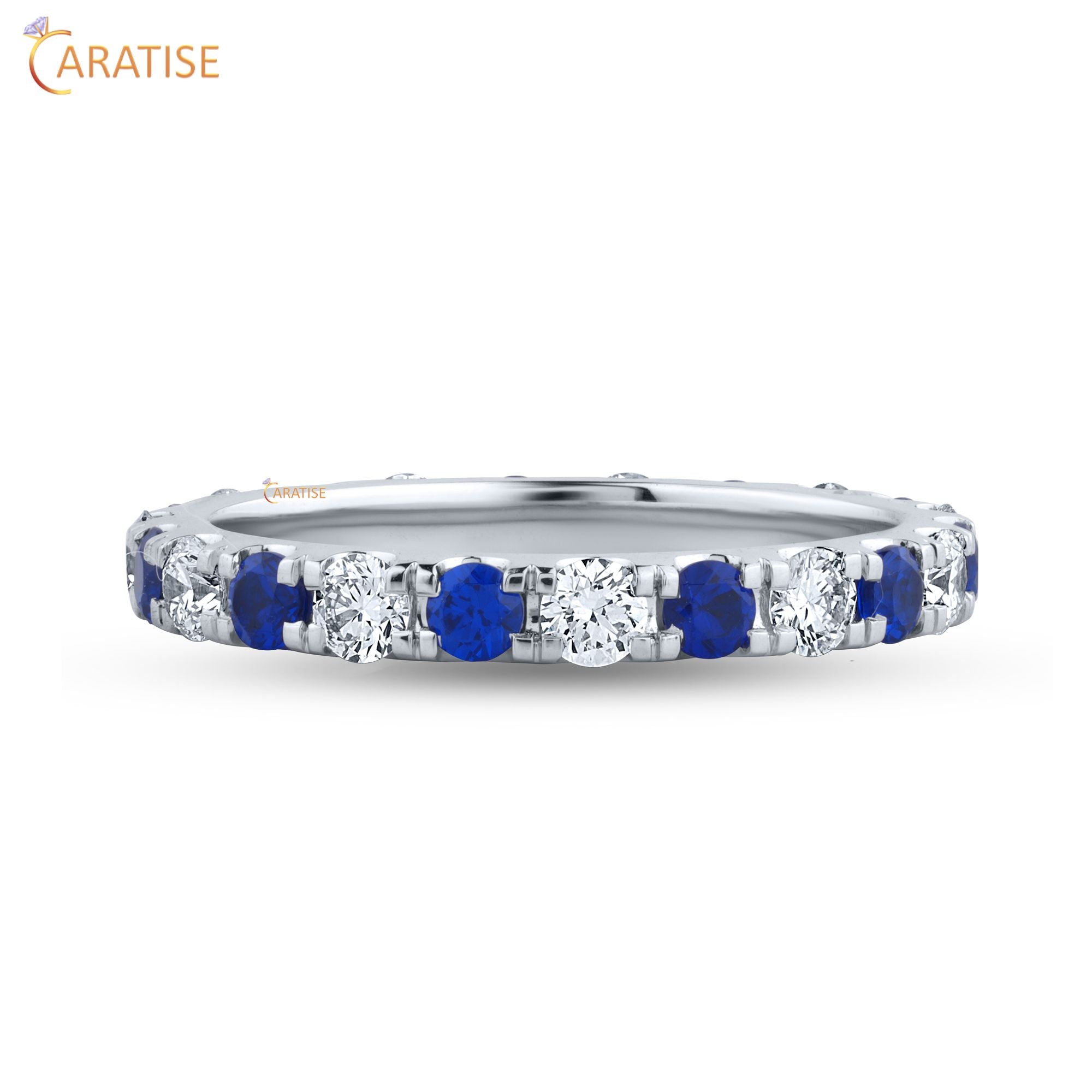 1.50 TDW Round Cut Moissanite Diamond Eternity Band | 925 Silver