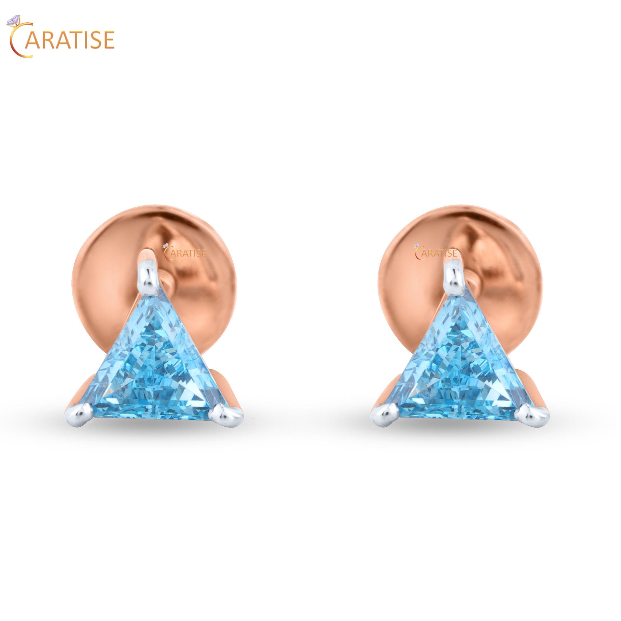 0.69 TDW Triangle Cut Moissanite Diamond Stud  925 Silver