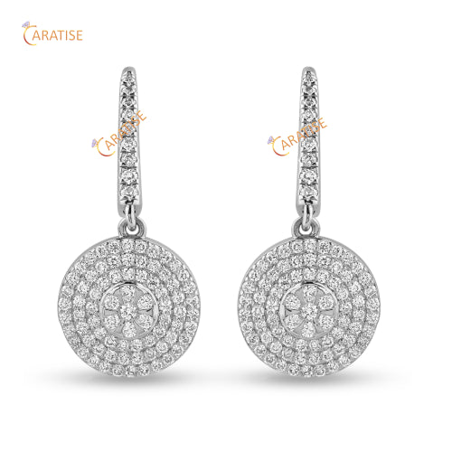 0.747 TDW Round Cut Diamond Earring 925 Silver