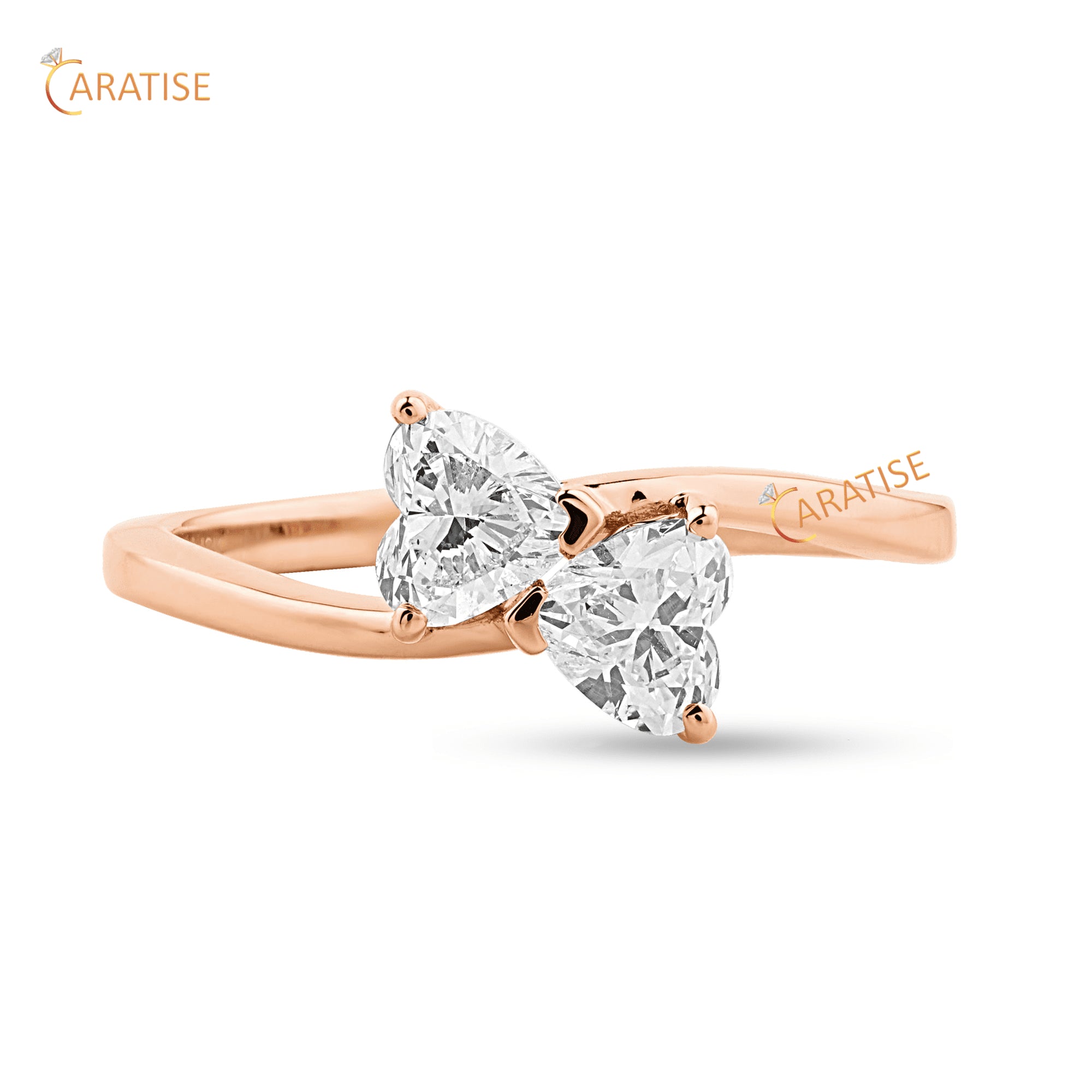 1.00 TDW Heart Cut Moissanite Diamond Engagement Ring 925 Silver