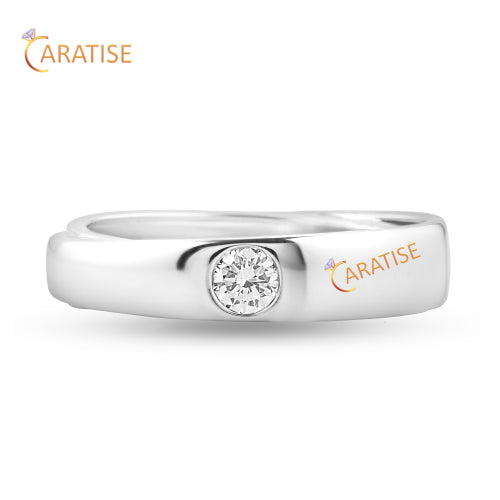 0.36 TDW Round Cut Moissanite Diamond Solitaire Ring 925 Silver