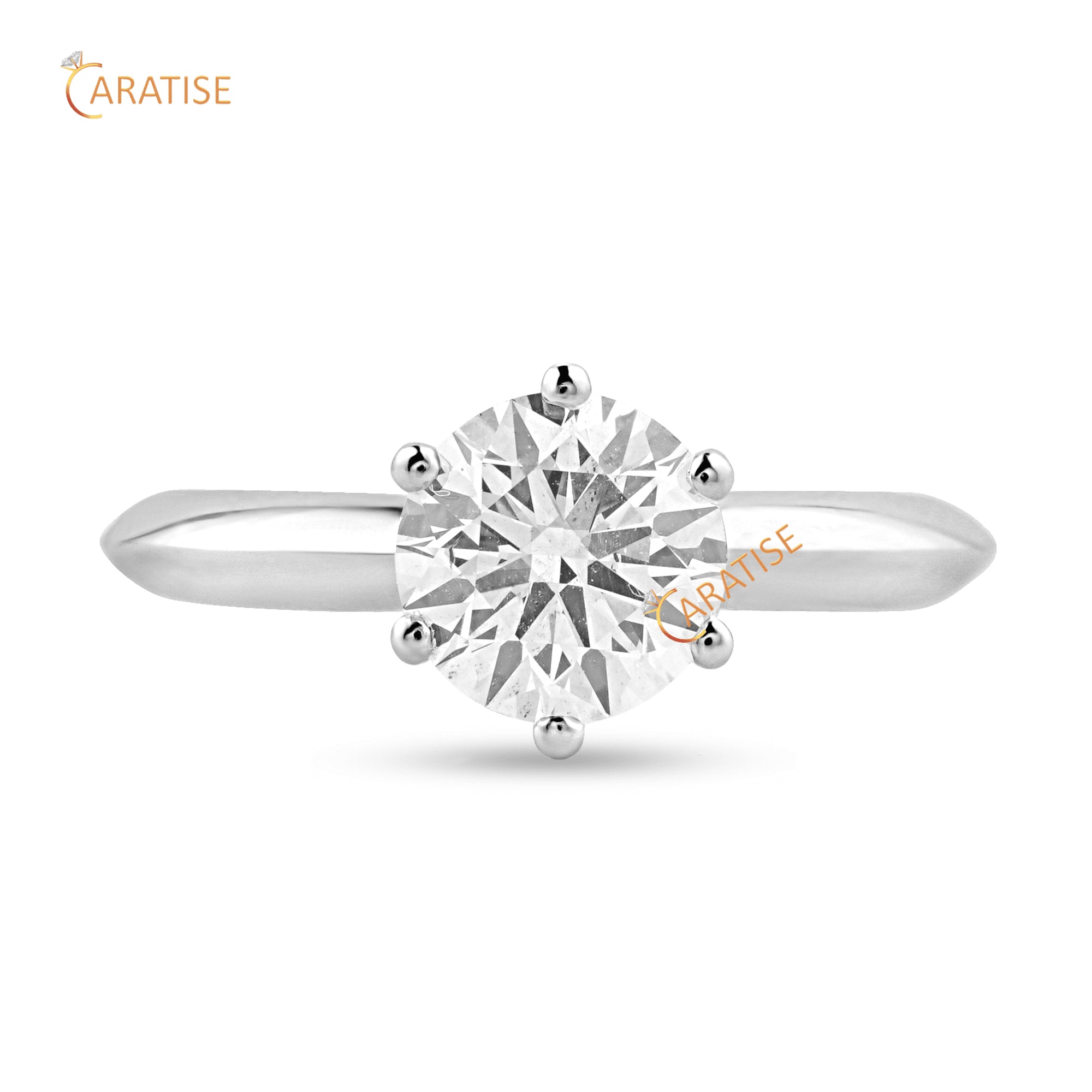 1.20 TDW Round Cut Moissanite Diamond Solitaire Ring 925 Silver