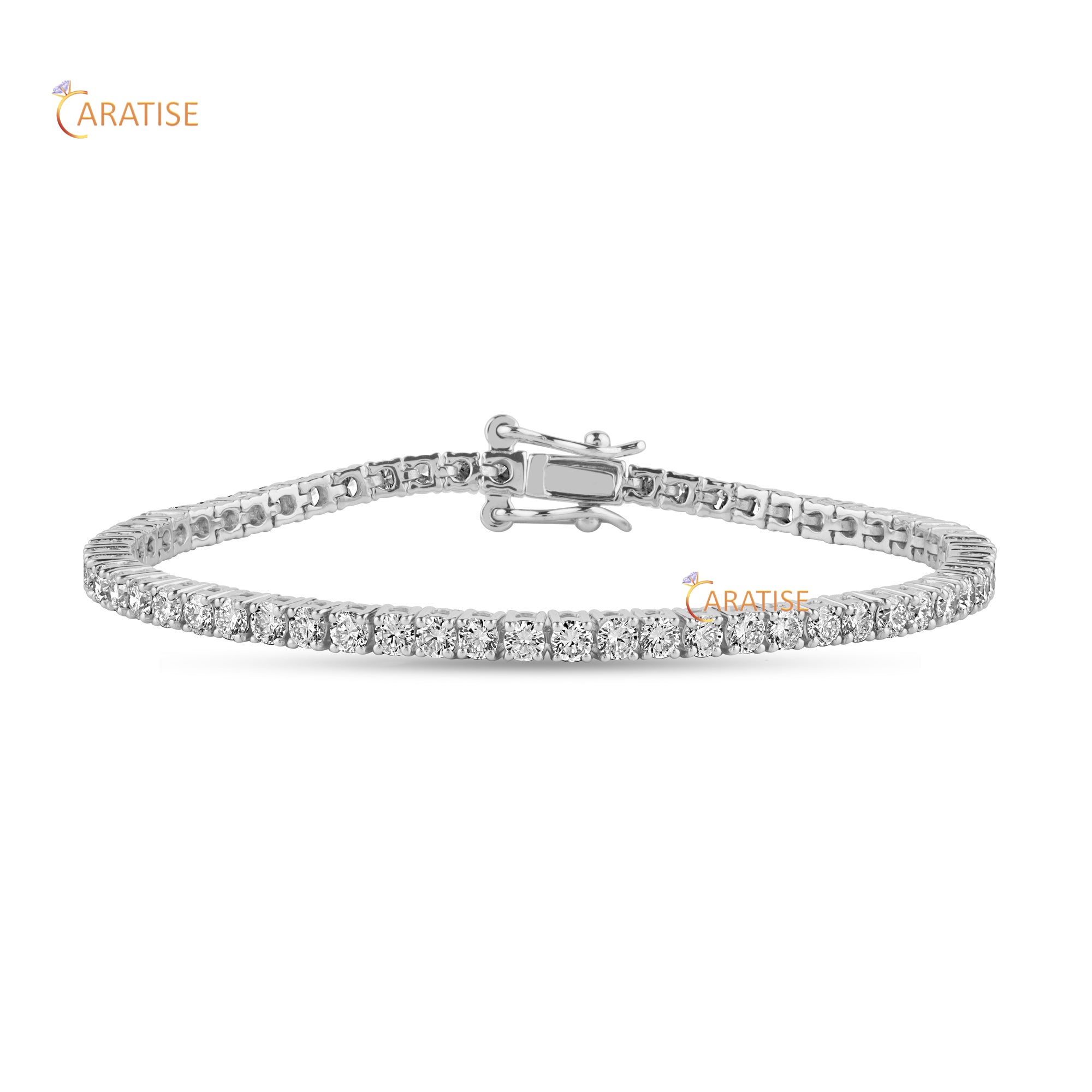 1.82 TDW Round Cut Diamond Tennis Bracelet 925 Silver