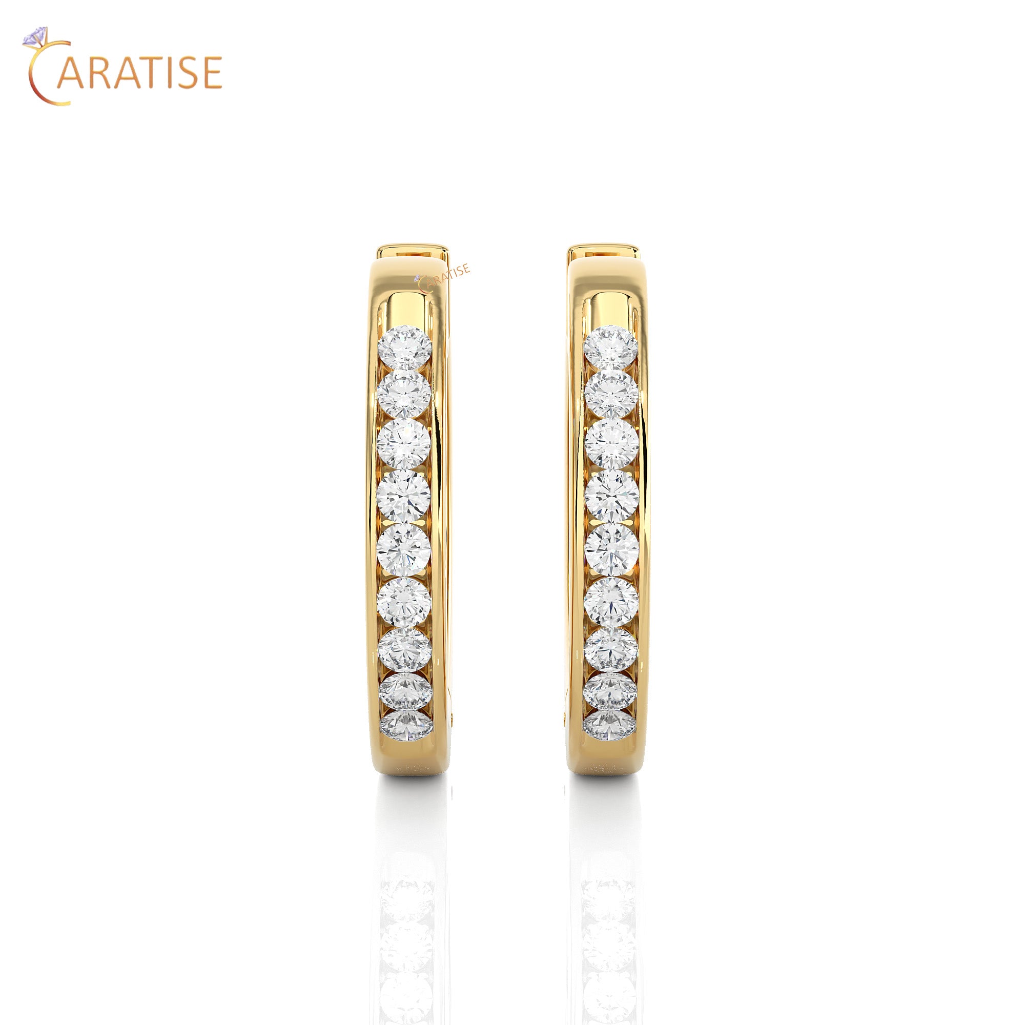 0.52 TDW Round Cut Moissanite Diamond Hoop Earring 925 Silver