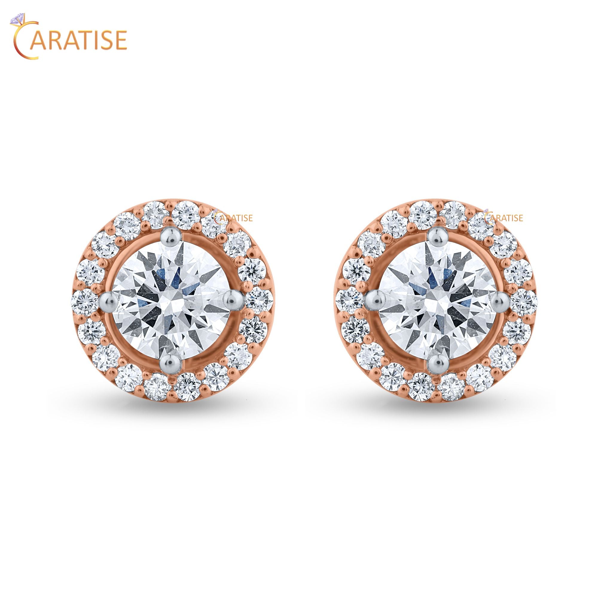 1.58 TDW Round Cut Moissanite Diamond Earring 925 Silver