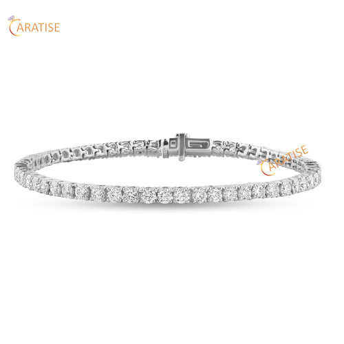 3.71 TDW Round Cut Moissanite Diamond Tennis Bracelet 925 Silver