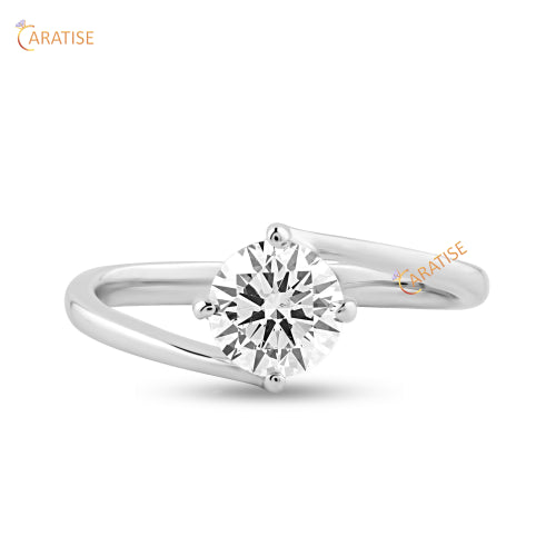 0.92 TDW Round Brilliant Cut Moissanite Diamond Solitaire Ring 925 Silver