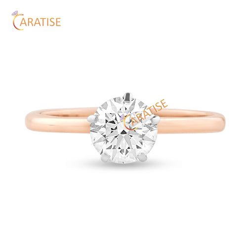 1.00 TDW Round Cut Moissanite Diamond Solitaire Ring 925 Silver
