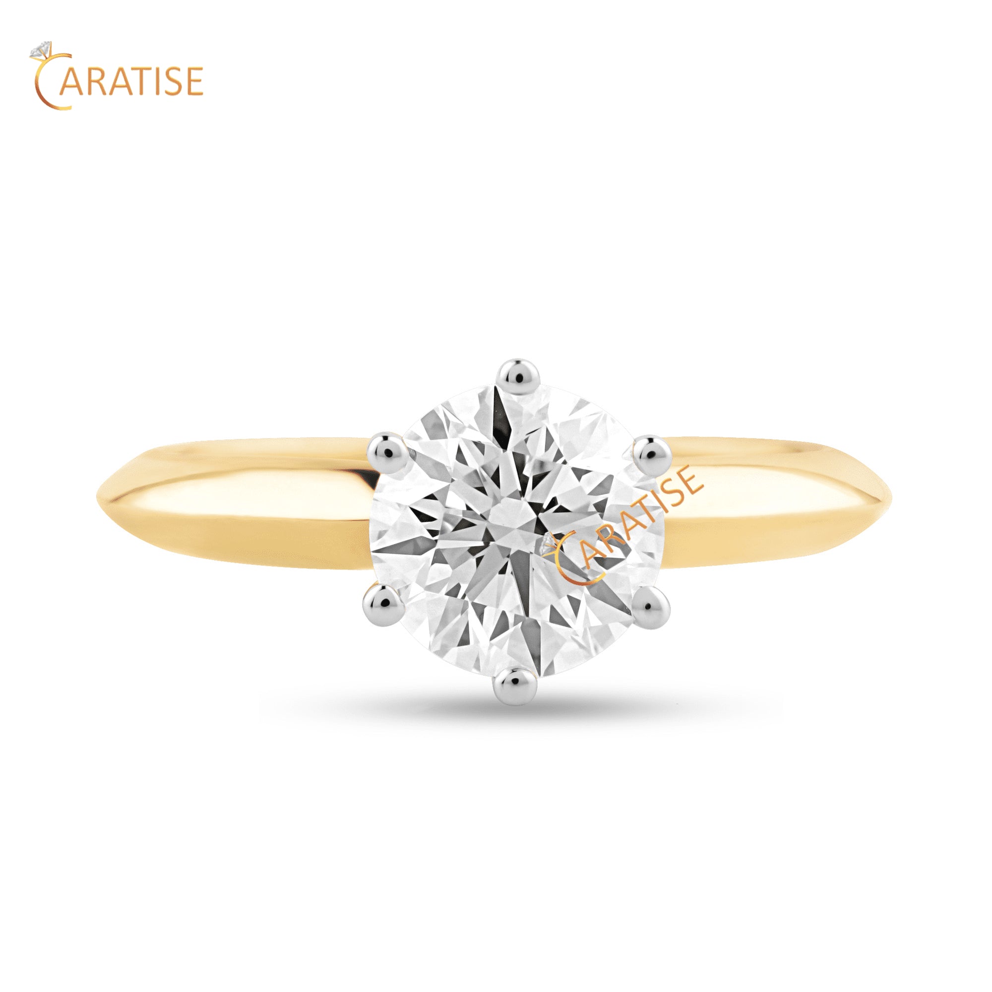 1.56 TDW Round Cut Diamond Solitaire Ring 925 Silver