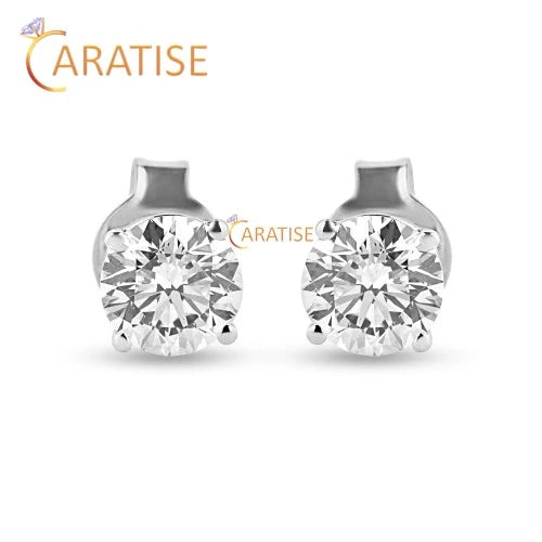 1.68 TDW Round Cut Diamond Stud Moissanite Diamond