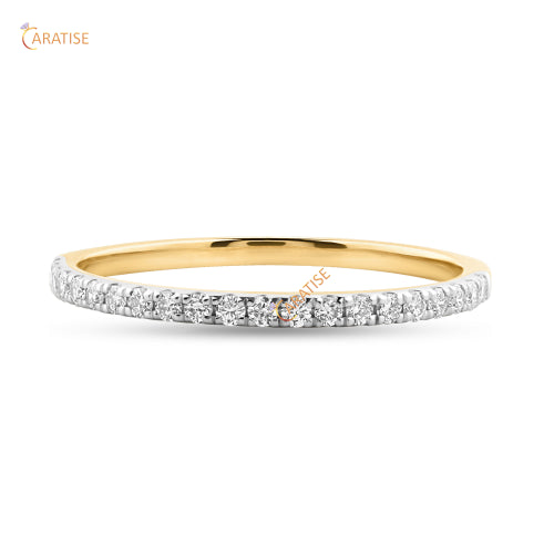 0.21 TDW Round Cut Moissanite Diamond Band Ring 925 Silver