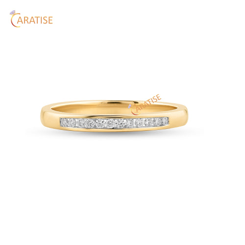 0.20 TDW Round Cut Moissanite Diamond Band Ring 925 Silver