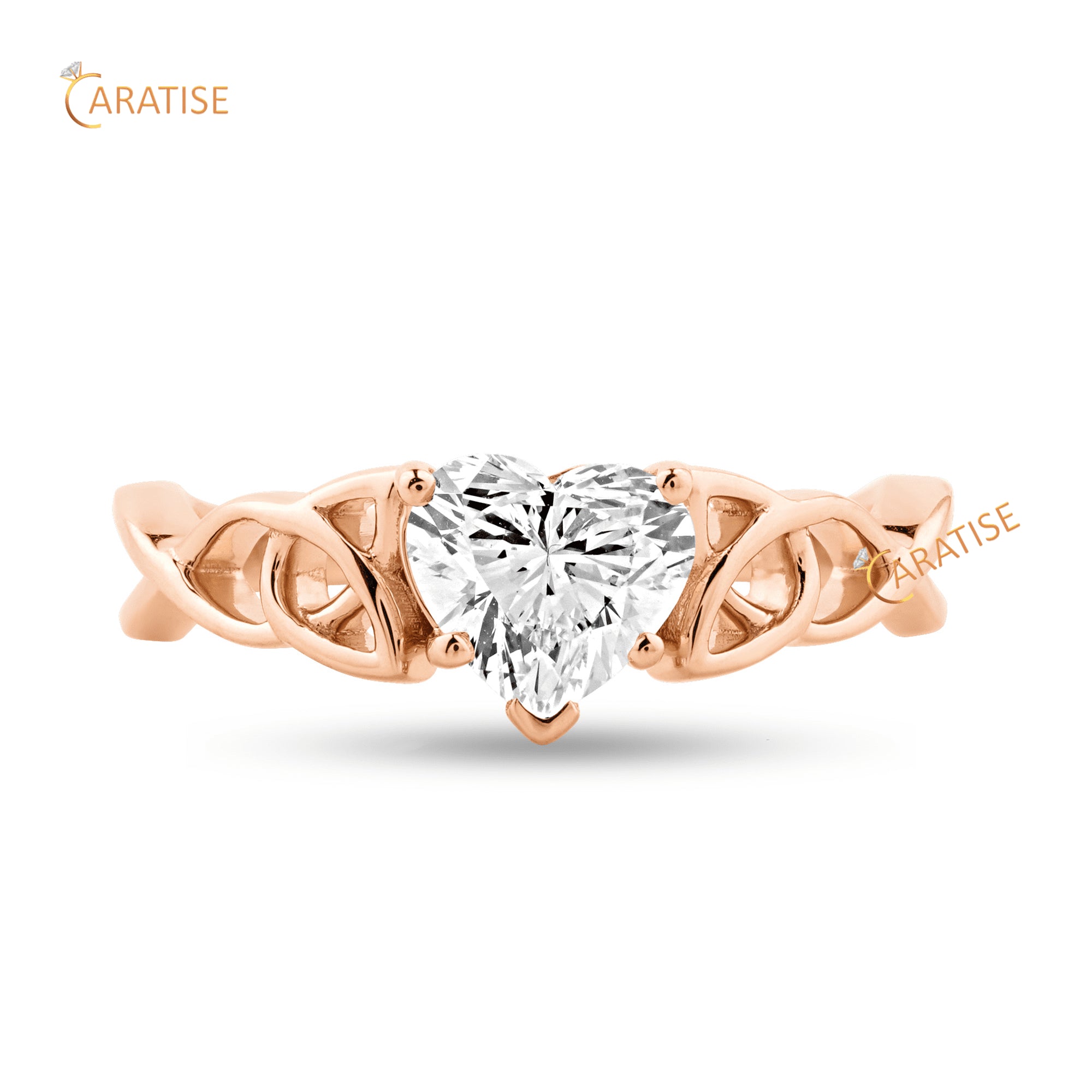 1.25 TDW Heart Cut Moissanite Diamond Solitaire Ring 925 Silver