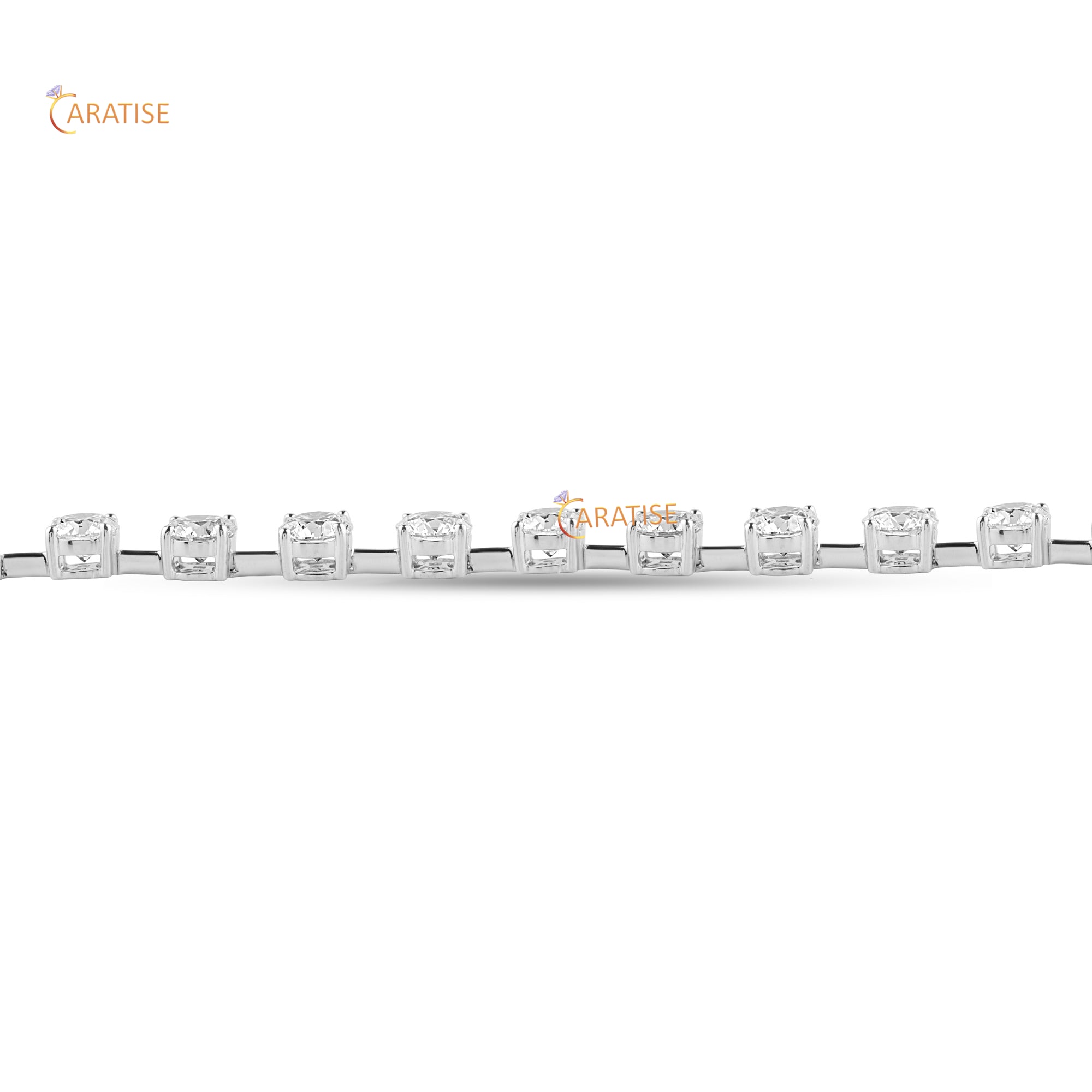 9.00 TDW Round Cut Diamond Charm Bracelet 925 Silver