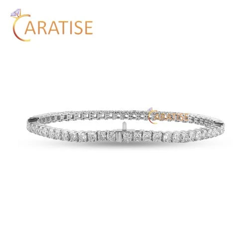 6.60 CT Cushion Cut Diamond Tennis Bracelet 925 Silver