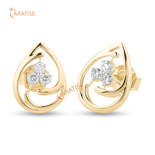 0.21 TDW Round Cut Diamond Stud Earring 925 Silver