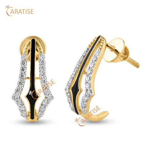 0.432 TDW Round Cut Diamond Earring 925 Silver