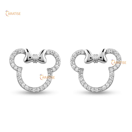 0.638 TDW Round Cut Diamond Earring 925 Silver