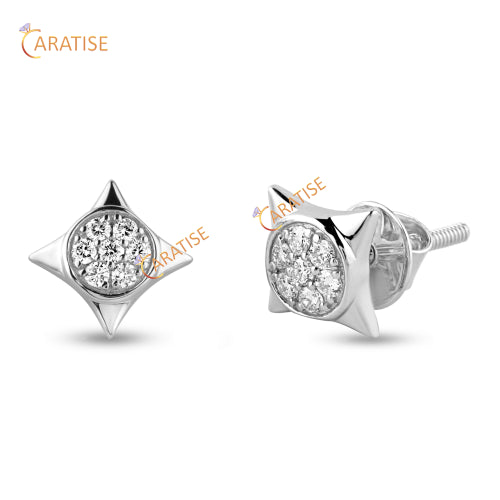 0.196 TDW Round Cut Diamond Earring 925 Silver