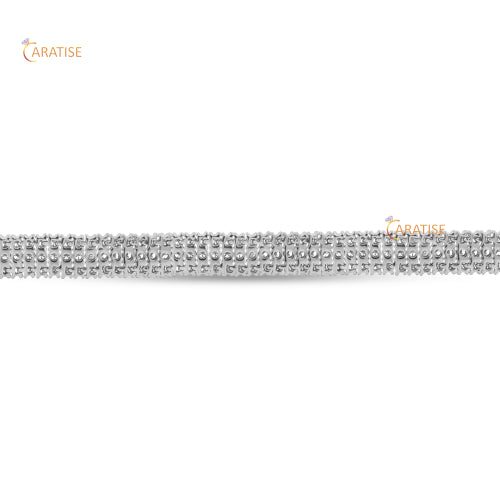 6.99 TDW Round Cut Diamond Charm Bracelet 925 Silver