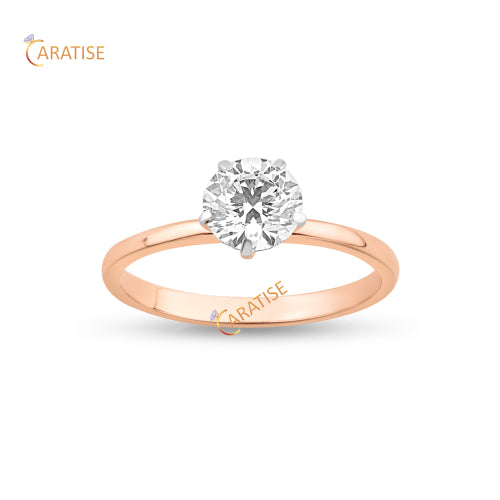 1.00 TDW Round Cut Moissanite Diamond Solitaire Ring 925 Silver