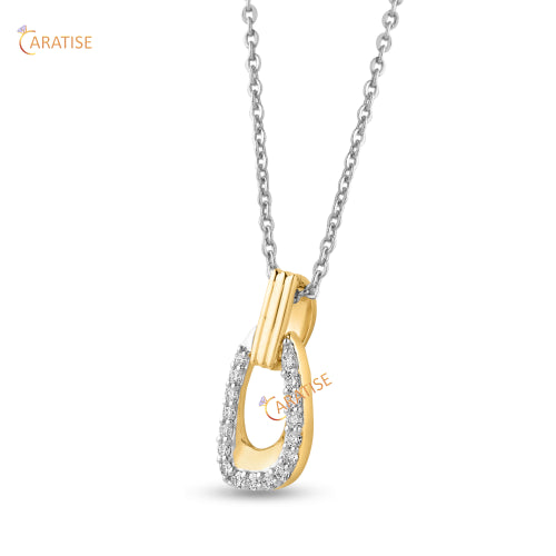 0.153 TDW Round Cut Diamond custome Pendant With Chain 925 Silver