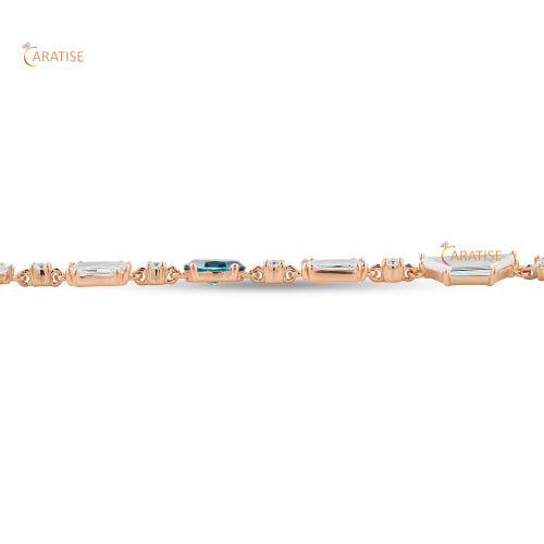 6.38 TDW Rose Cut,Round And F.B.Oval Cut Diamond slider Bracelet 925 Silver