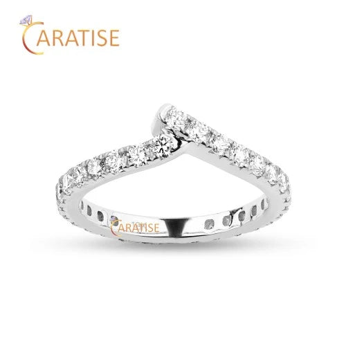 1.23 TDW Round Cut Diamond Eternity Band Ring 925 Silver